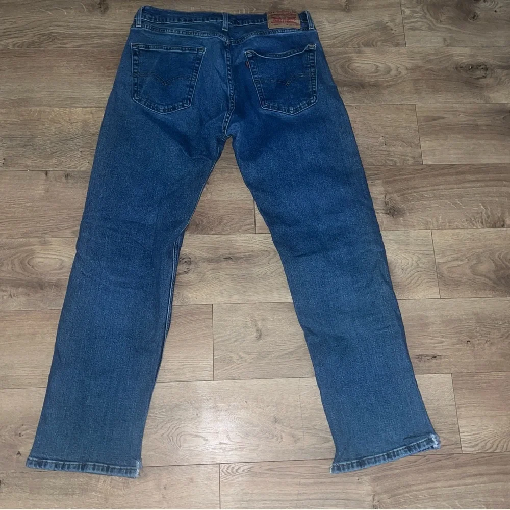 Levi’s 505 Straight Fit Work Jeans W36 L32 Distressed Cut Hem Classic Blue - Picture 10 of 11